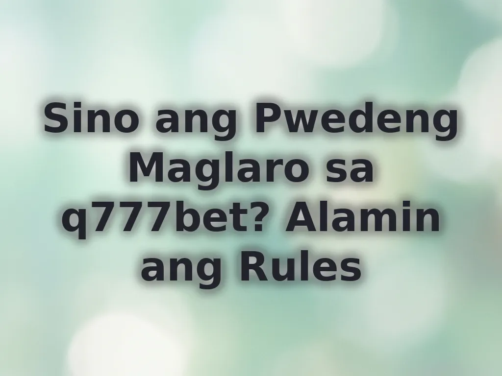 Legal rules for players in PH